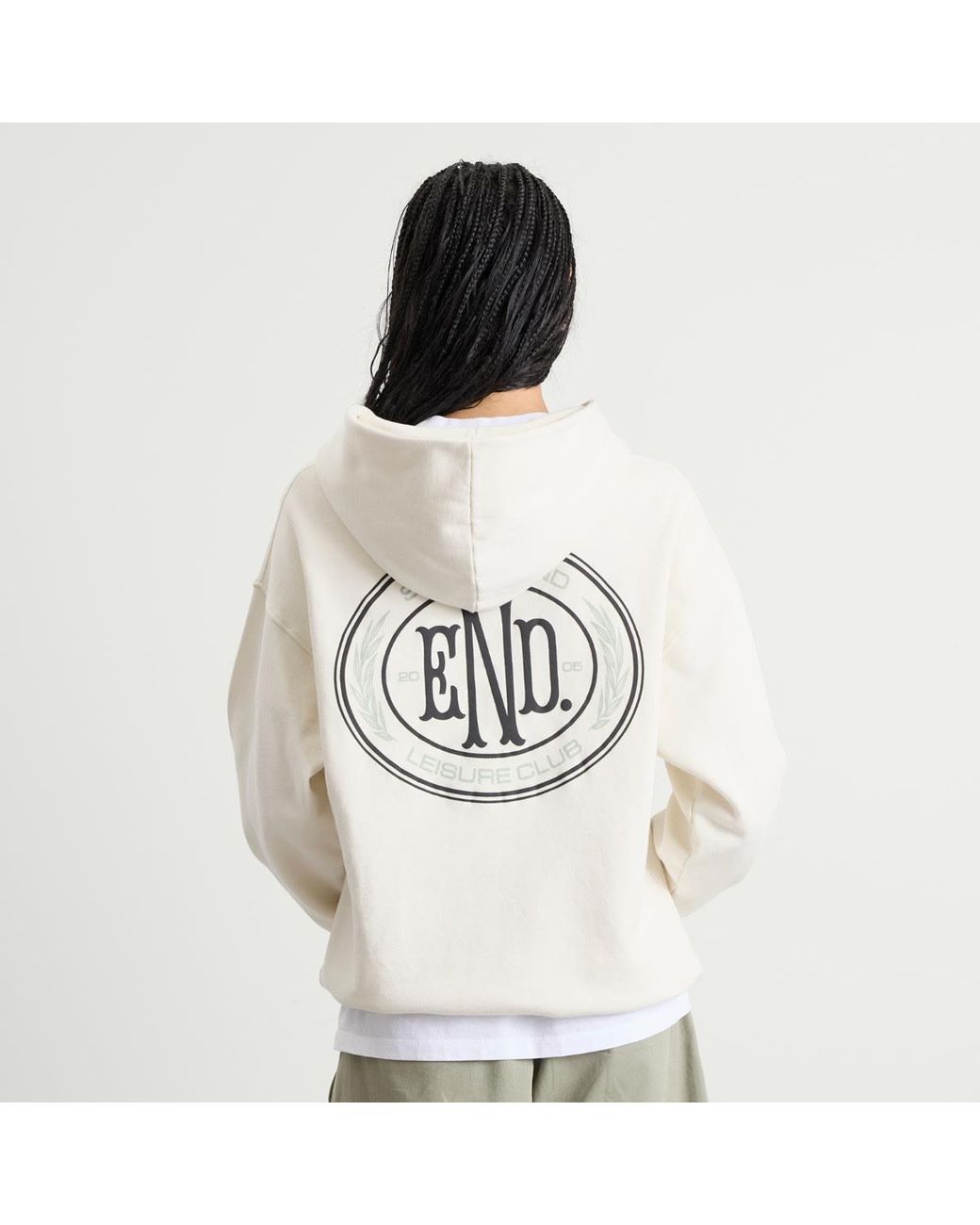 END. White Leisure Pullover Hoodie