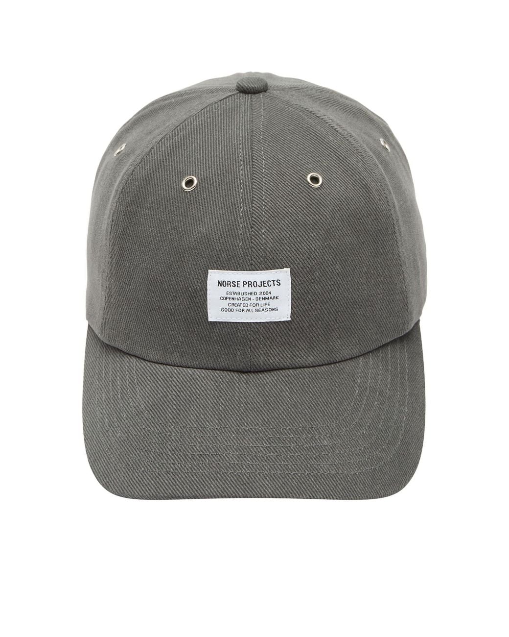 Norse Projects Gray Bull Denim 6 Panel Cap for men