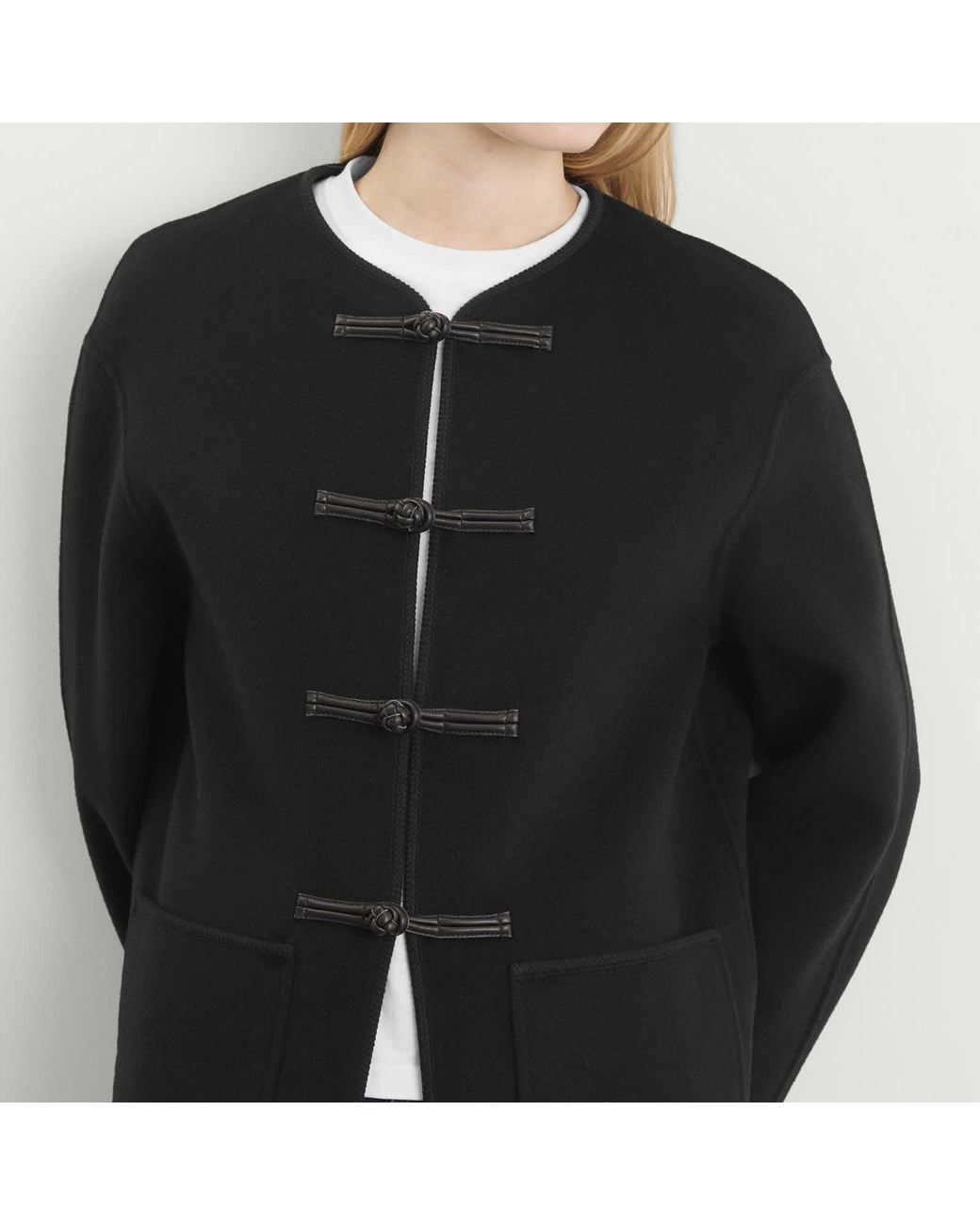 Rohe Black Mandarin Double-Faced Wool Jacket