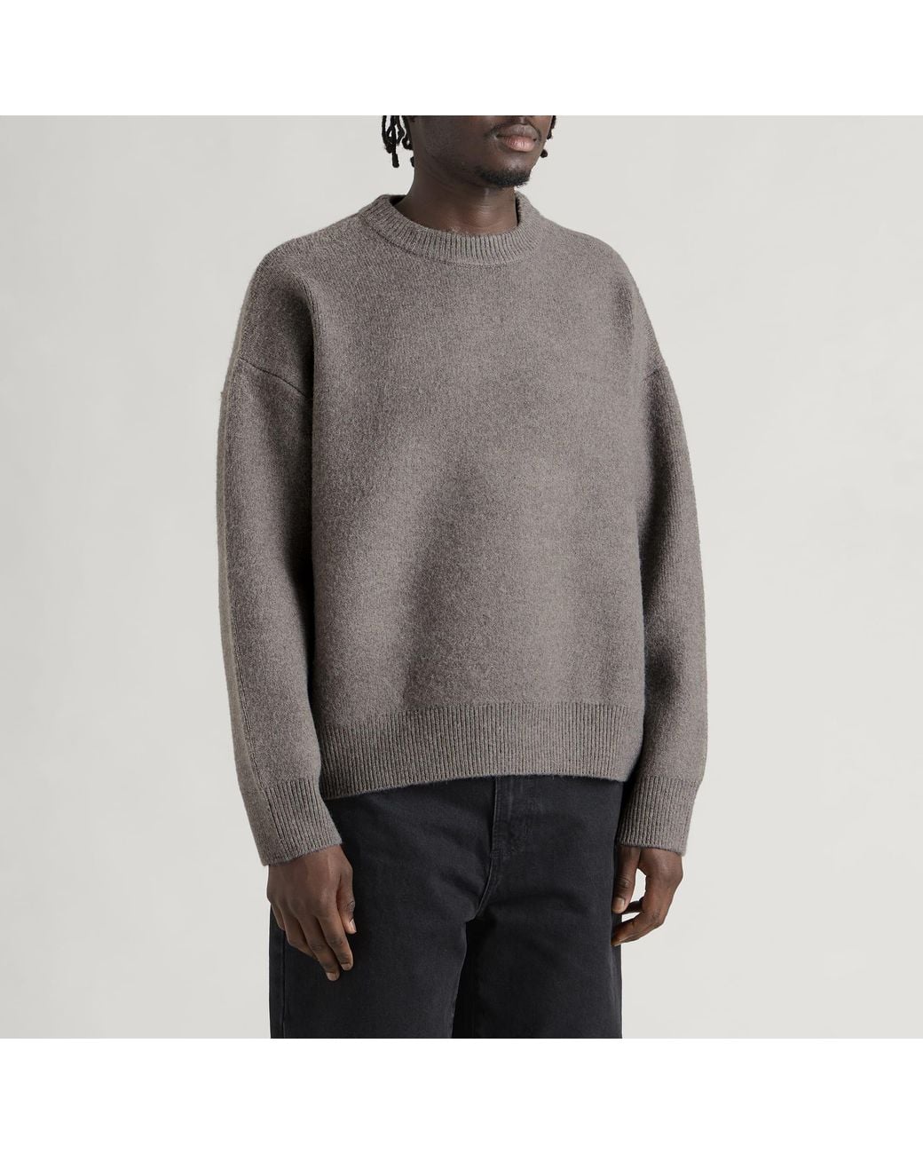 MKI Miyuki-Zoku Gray Double Knit Crewneck for men