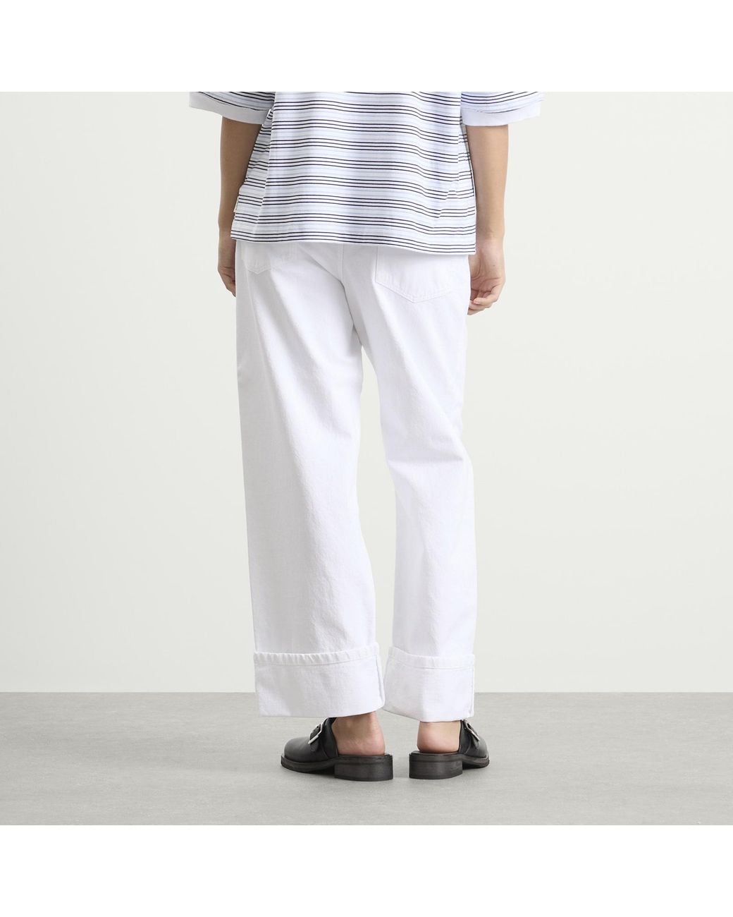 Rohe White Rohe Baggy Fit Turn-Up Denim