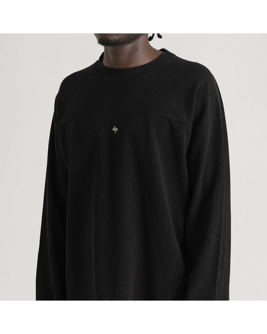 REPRESENT 247 Black Waffle Sweatshirt for men