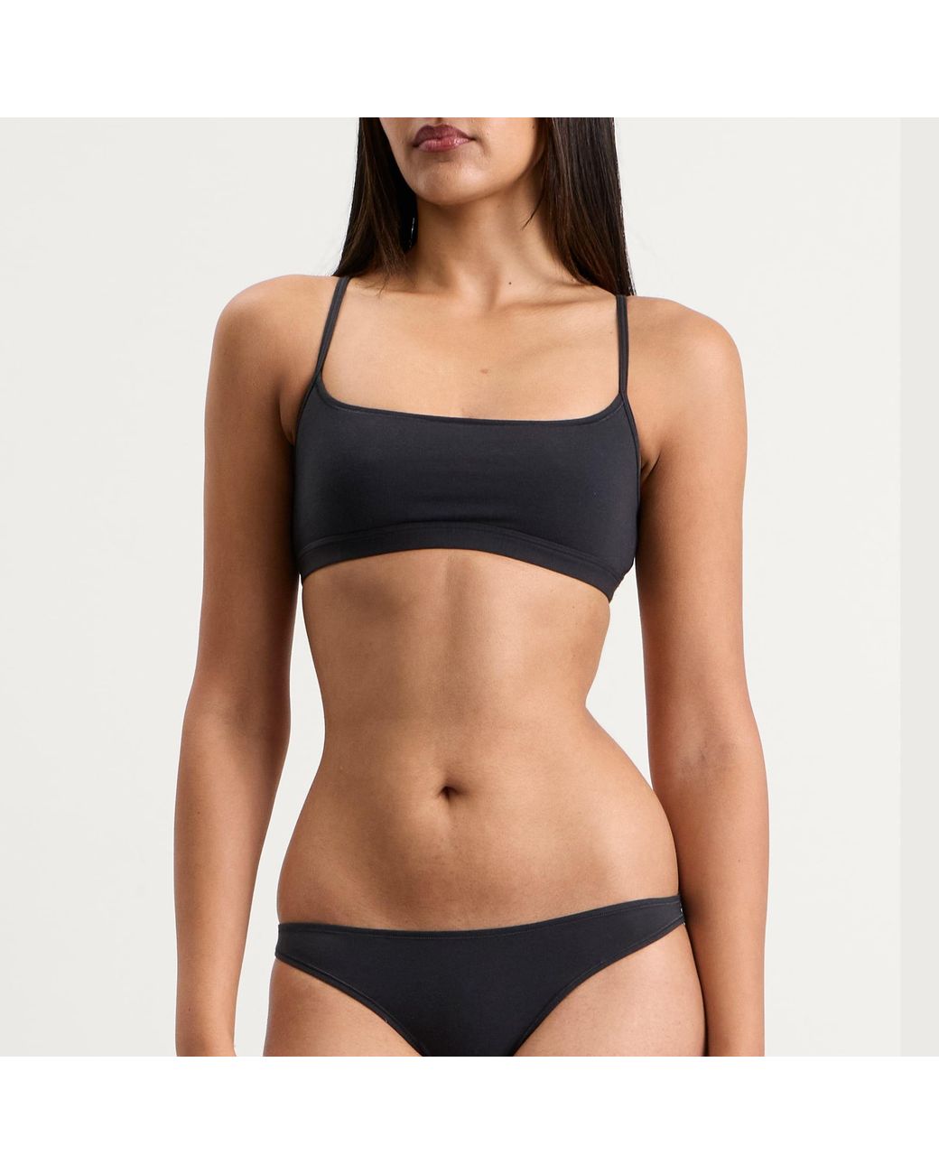 Skims Black Everyday Cotton Thong