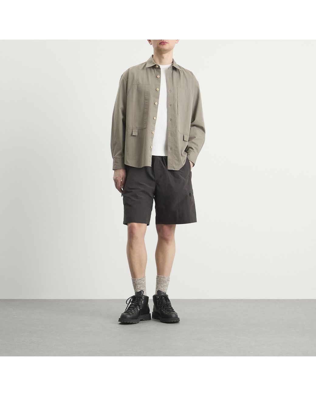 FRIZMWORKS Black Nylon Utility Pocket Shorts for men