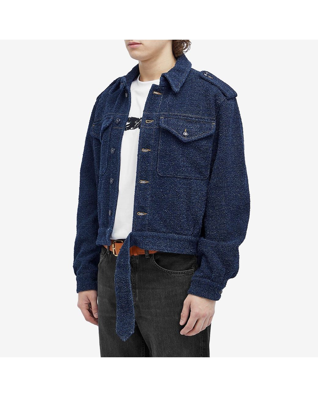 Givenchy Military Denim Jacket in Blue for Men | Lyst