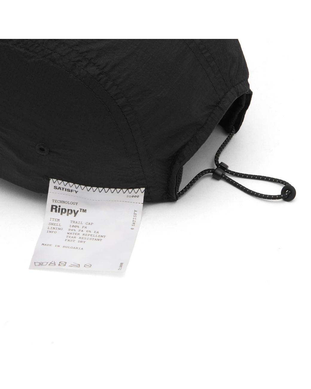 Satisfy Black Rippy Trail Cap for men