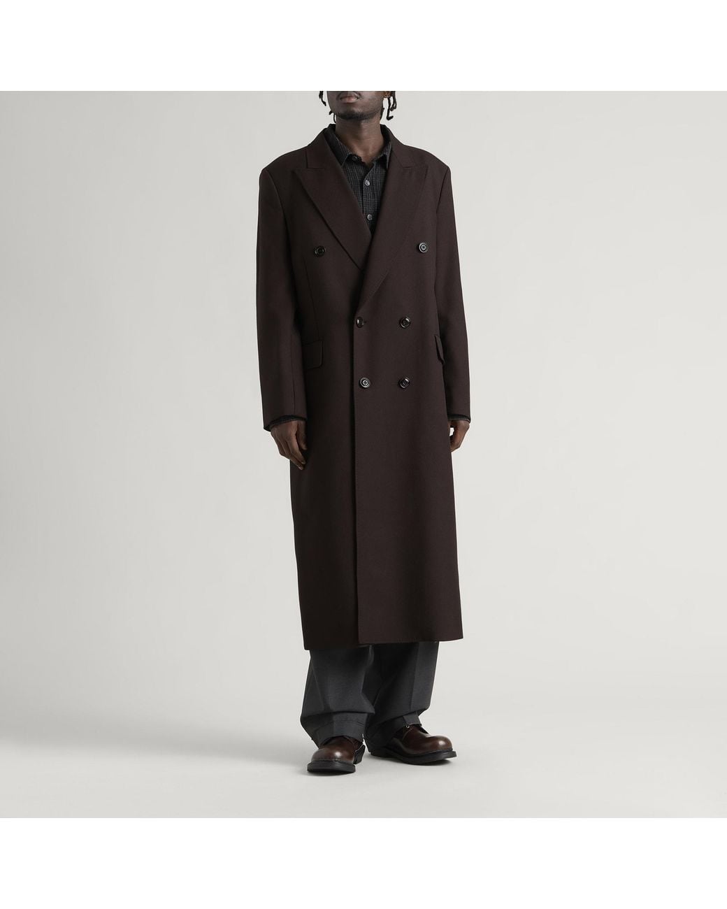 Our Legacy Black Issue Wool Extended Whale Coat for men