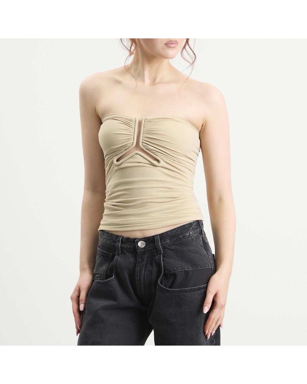 Rick Owens Natural Alannah Prong Bustier Top