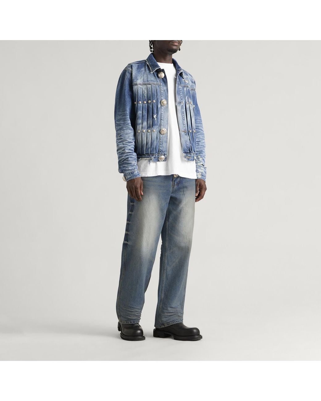 THUG CLUB Blue Extendo Denim Pants for men