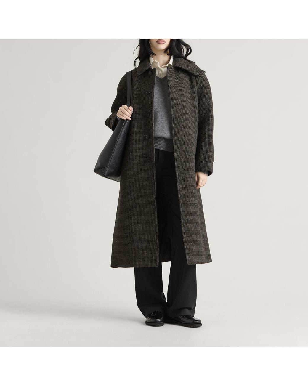 DUNST Black Balmacaan Coat