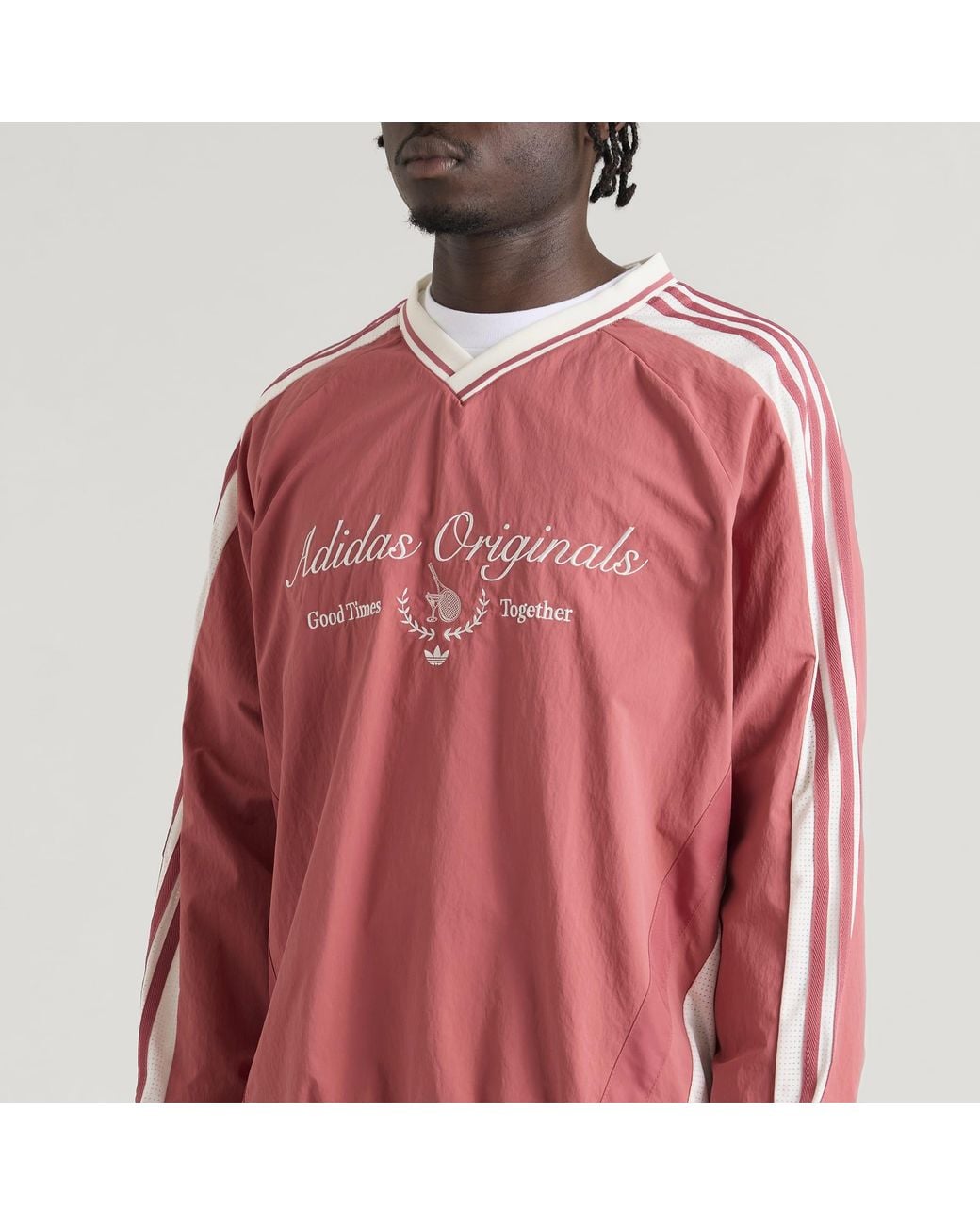 Adidas Pink Woven Crew Neck for men