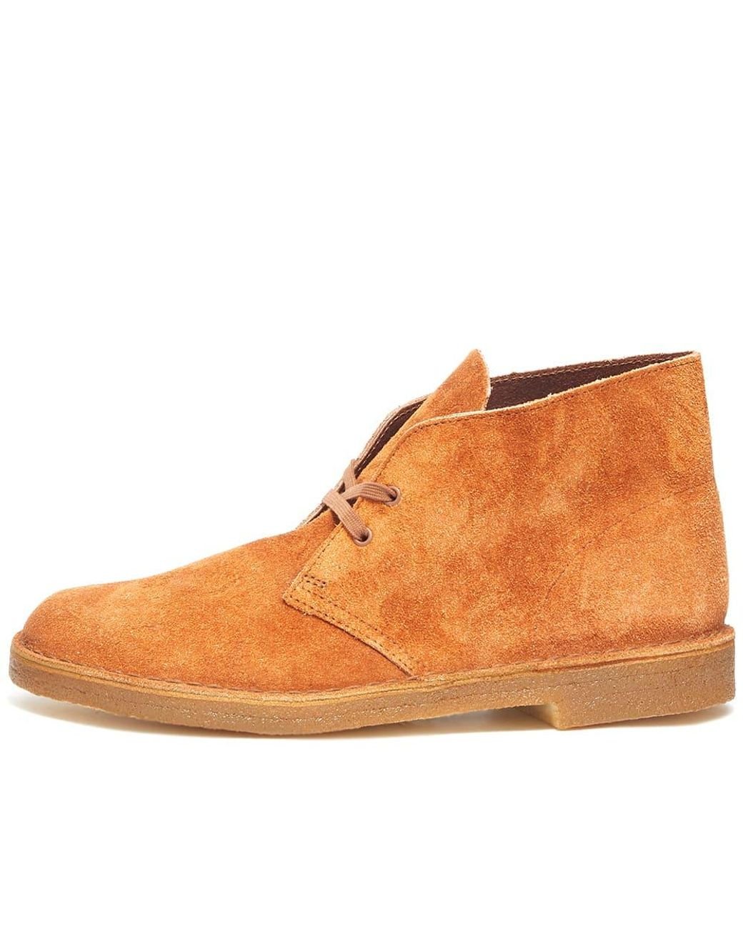 Clarks Desert Boot in Orange for Men | Lyst