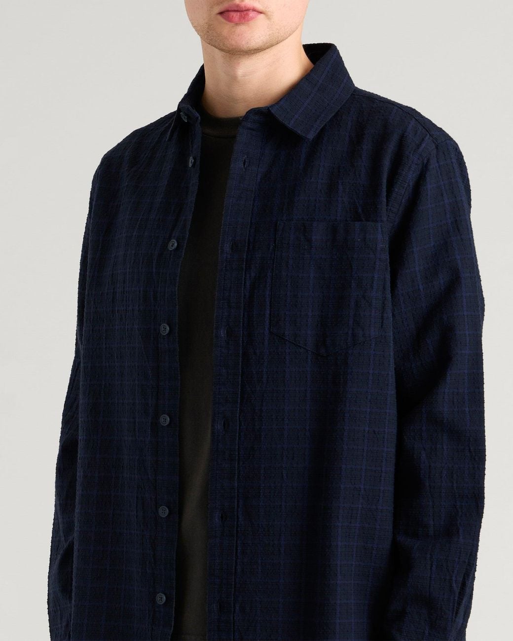 Dobby Colouring In Wax London Shelly Dobby Check Shirt in Blue for Men | Lyst
