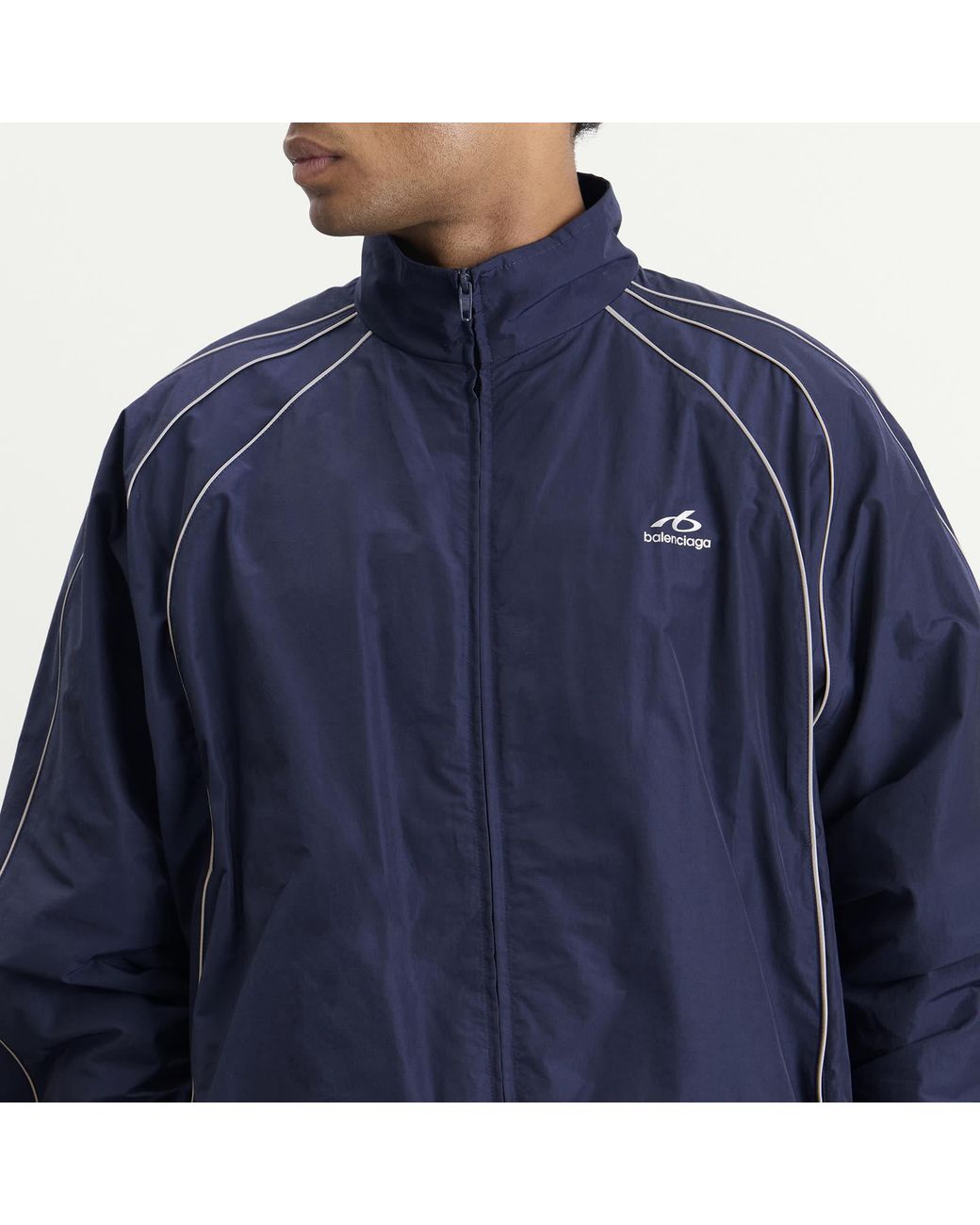 Balenciaga Blue Techno Cotton Tracksuit Top for men