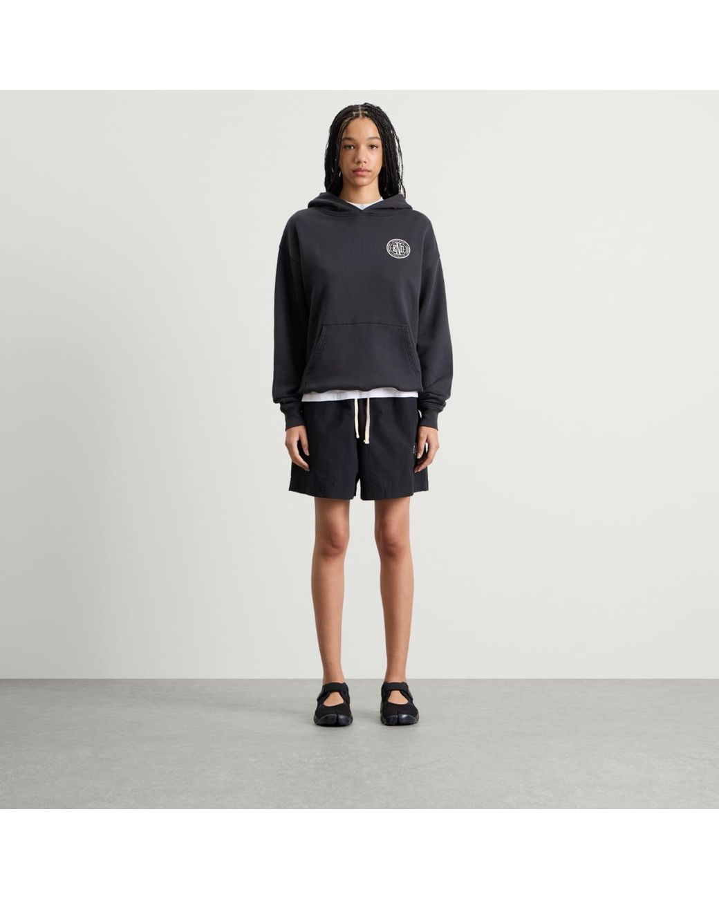 END. Black Flight Drawstring Shorts