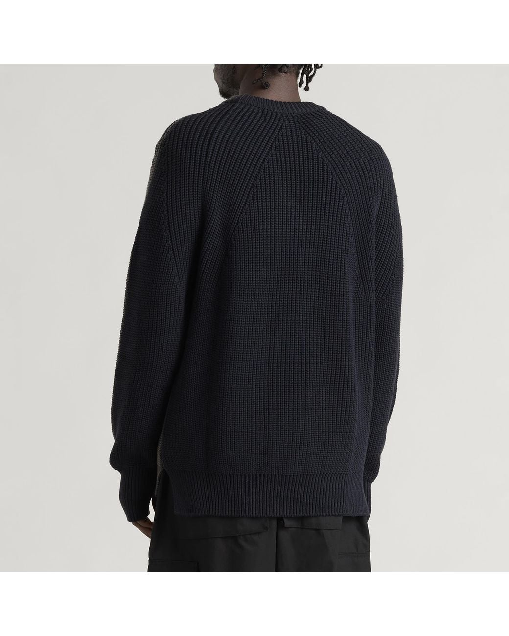 Comme des Garçons Black Bleach Treated Ribbed Jumper for men