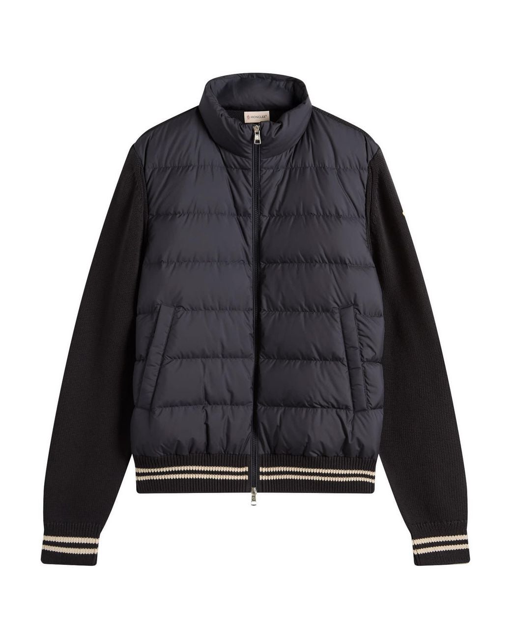 Moncler Black Hybrid Zip Through Jacket for men