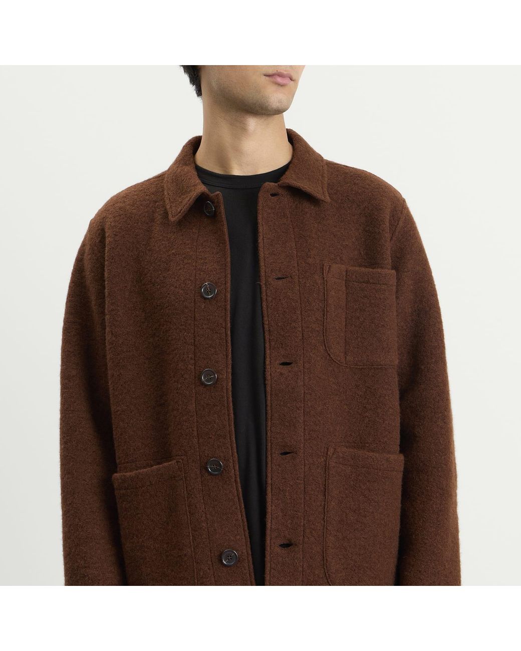 Universal Works Brown Wool Fleece Field Jacket for men