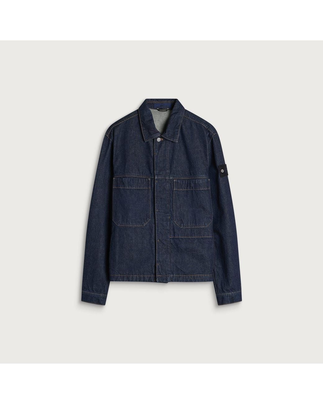 Stone Island Blue Rinsed Denim Jacket for men