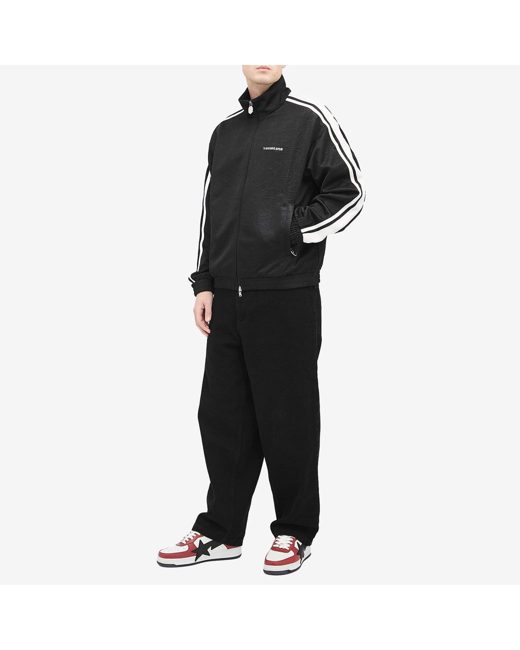 A Bathing Ape Black Line Camo Track Jacket for men