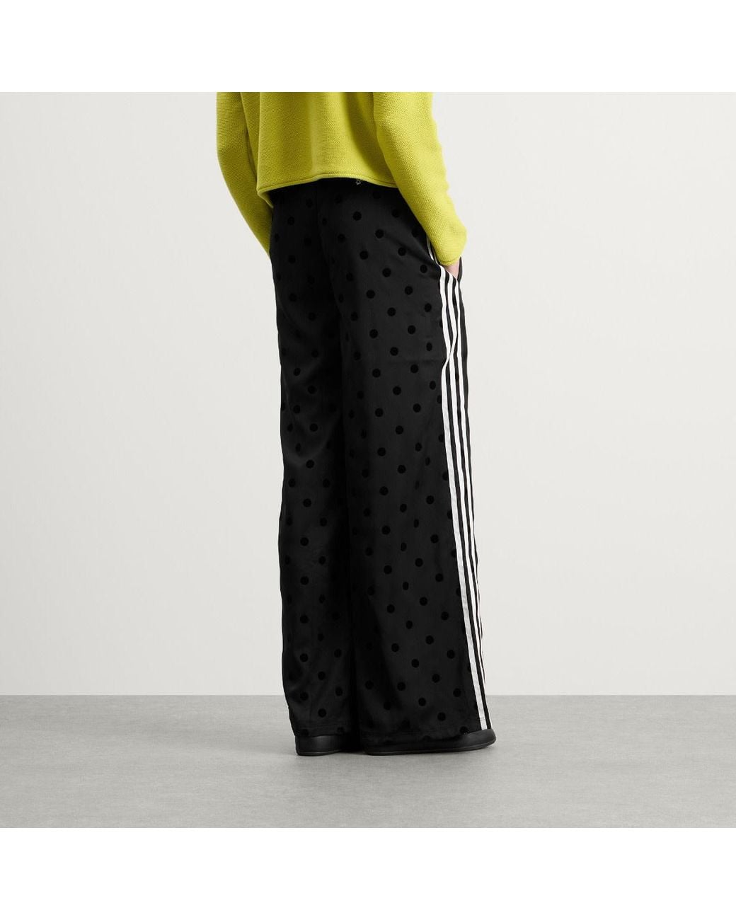 Adidas Black Polka Dot Firebird Wide Trackpants