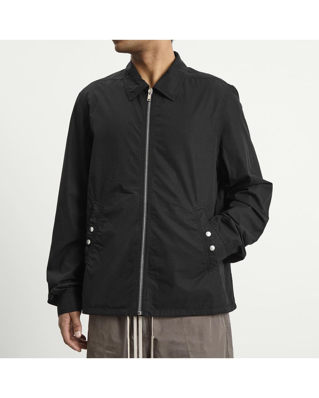 Rick Owens Black Zipfront Jacket for men