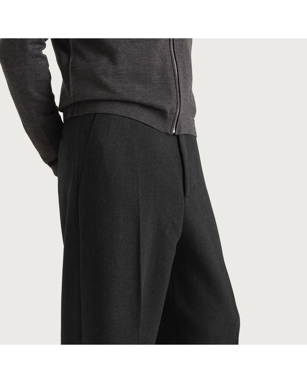 Jacquemus Black Tempo Pleated Straight Leg Pants for men