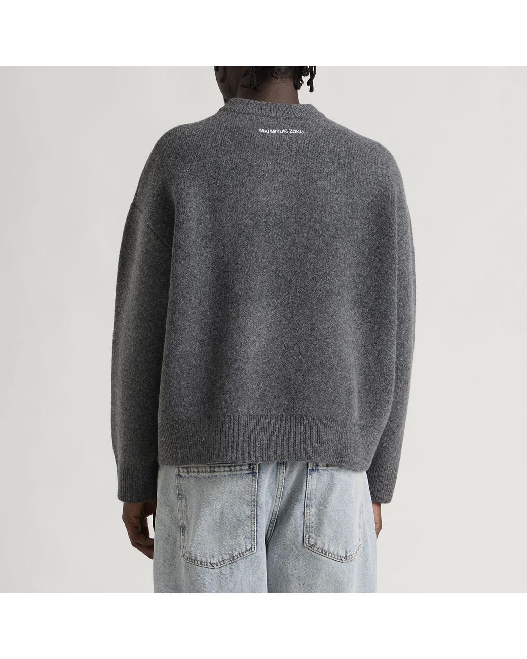 MKI Miyuki-Zoku Gray Double Knit Crewneck for men