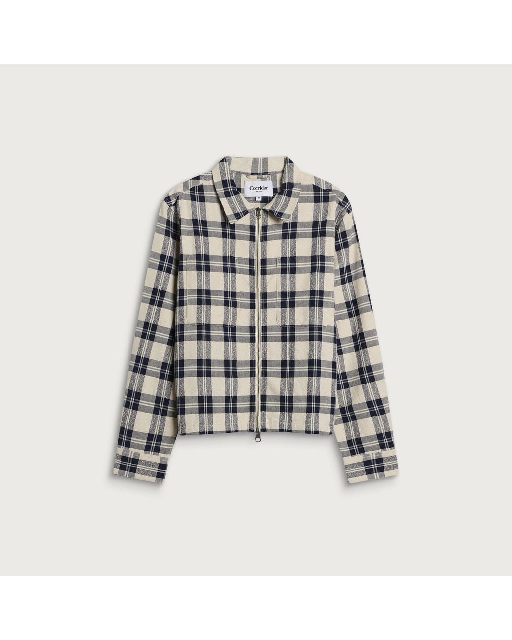 Corridor NYC Blue Capricorn Plaid Zip Jacket for men