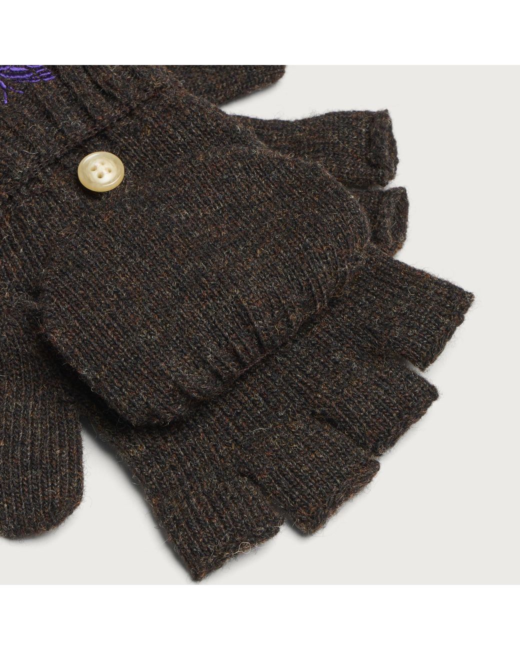 Needles Black Wool Gloves