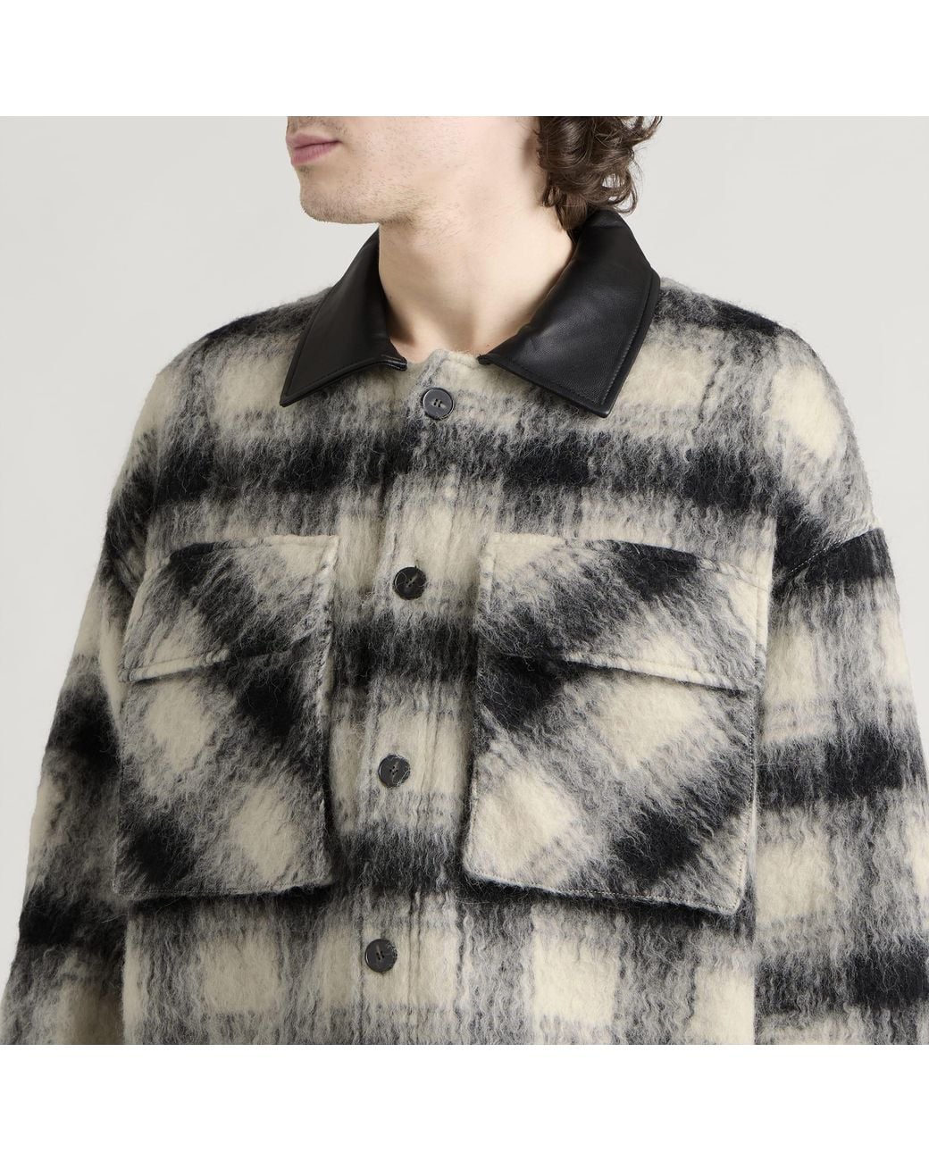 Entire studios Multicolor Fjord Alpaca Check Shirt Jacket for men