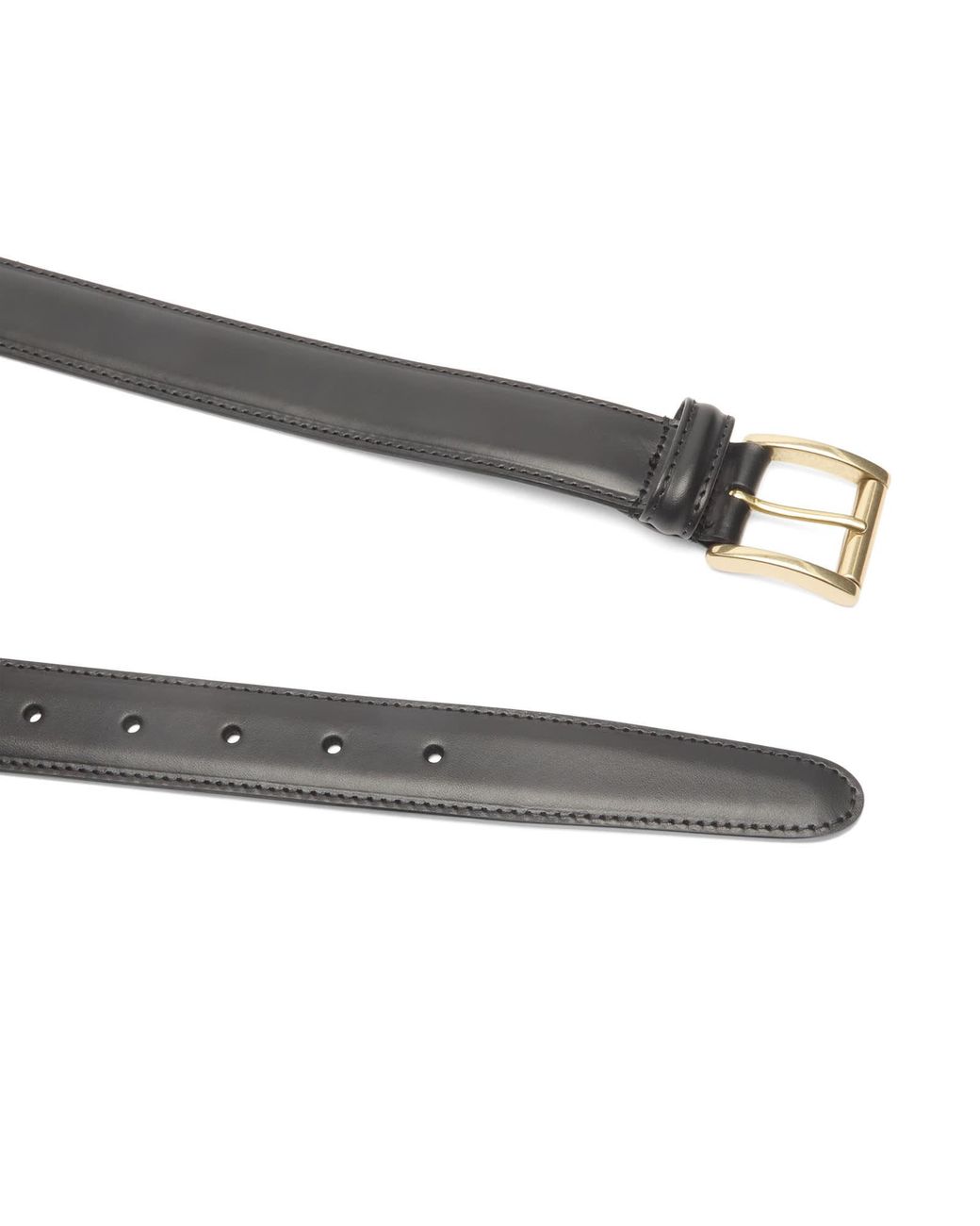 Andersons Black Andersons Narrow Stitch Trimmed Leather Belt for men