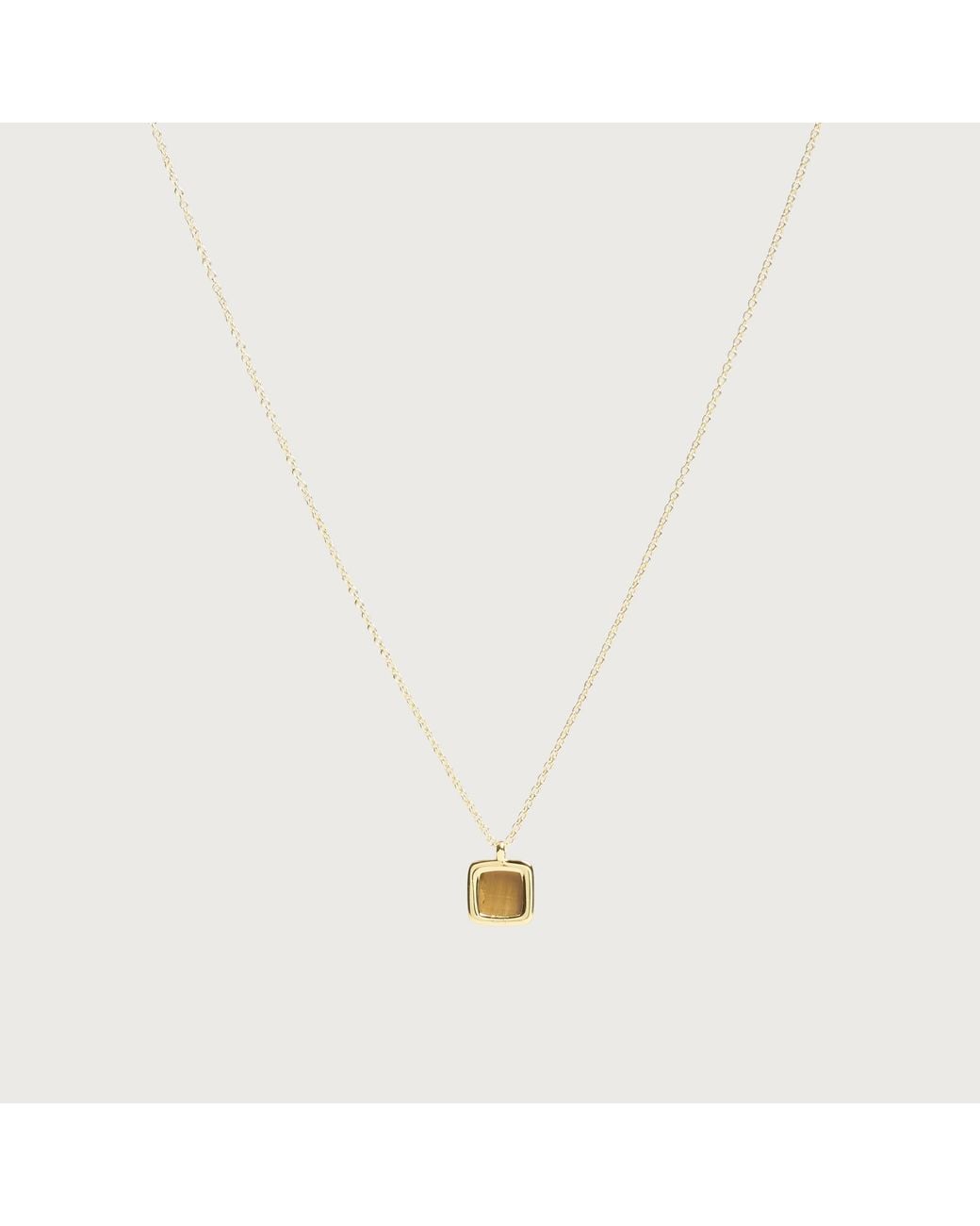 Common Lines Metallic Tiger Eye Pendant Necklace for men