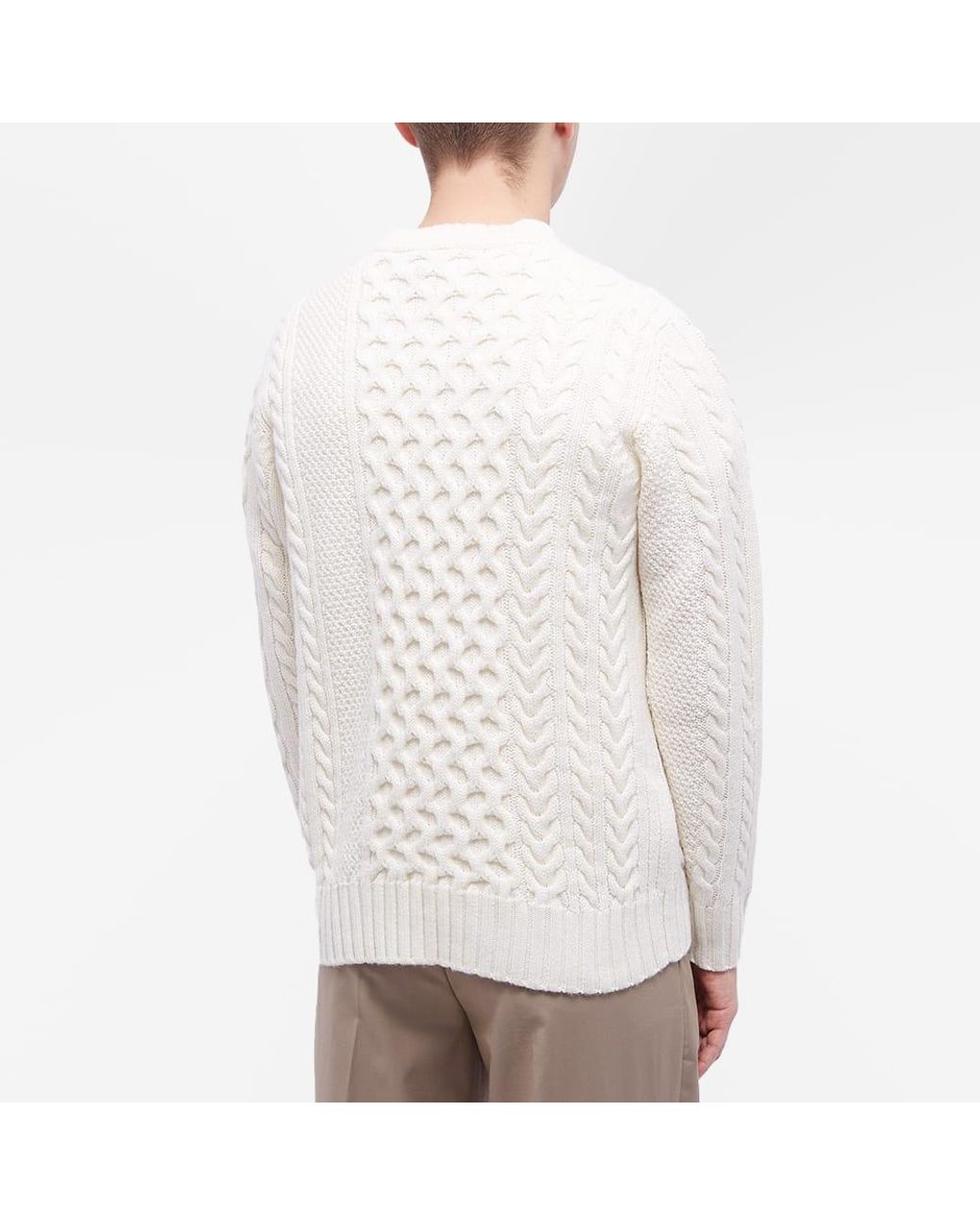 Norse Projects Arild Cable Crew Knit in White for Men | Lyst