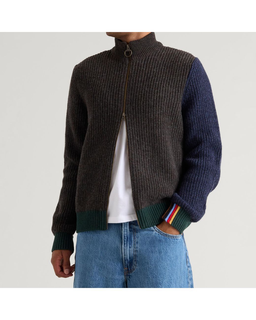 Barbour Black X Paul Smith Gamefair Cardigan for men