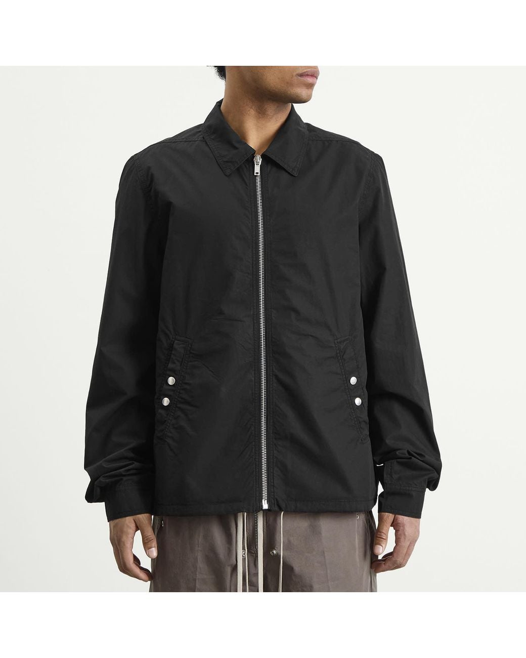 Rick Owens Black Zipfront Jacket for men