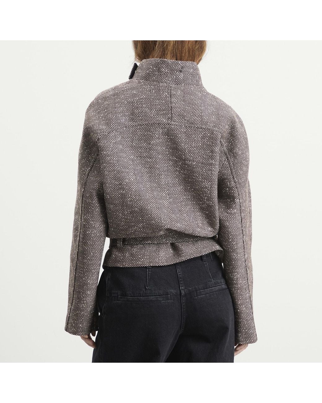 Entire studios Gray Contrast Aviator Jacket