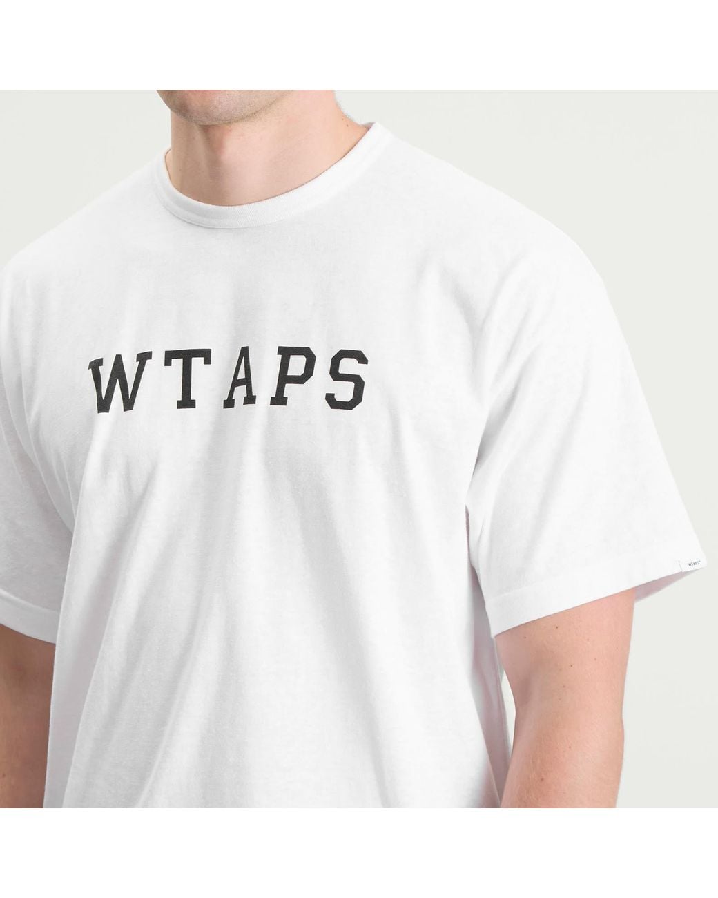 (w)taps White Academy Logo T-Shirt for men