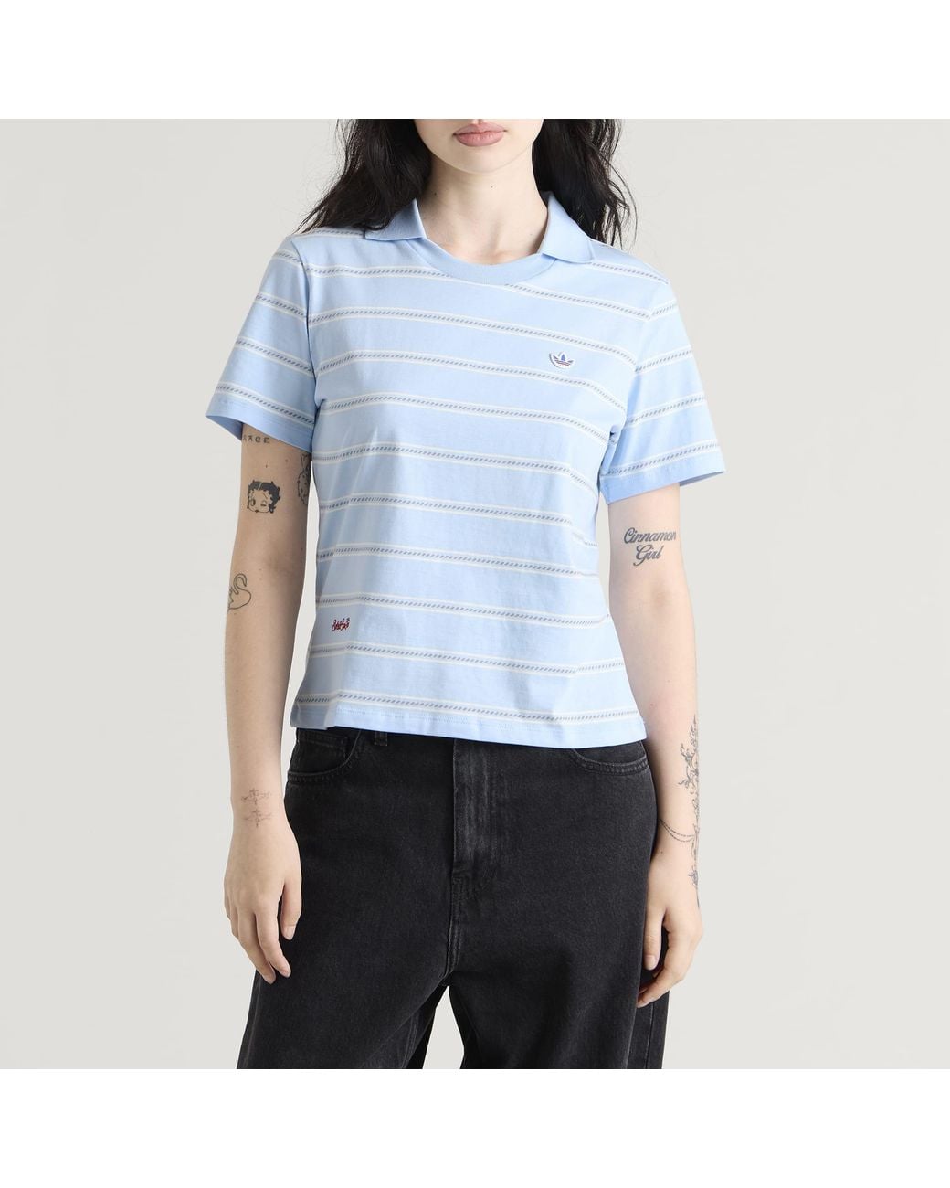 Adidas Blue Stripe Polo