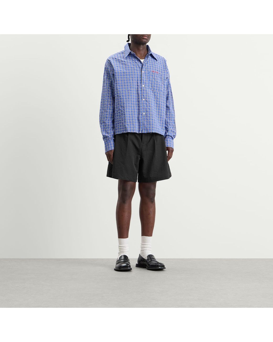 About Blank Black Textured Shorts for men