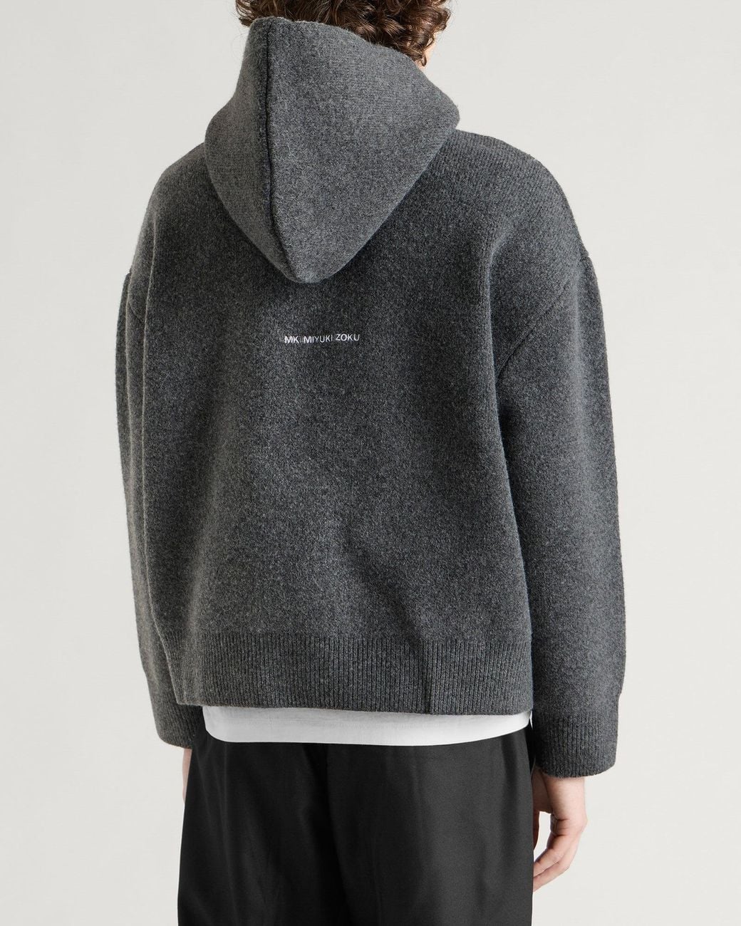 MKI Miyuki-Zoku Gray Double Knit Hoody for men
