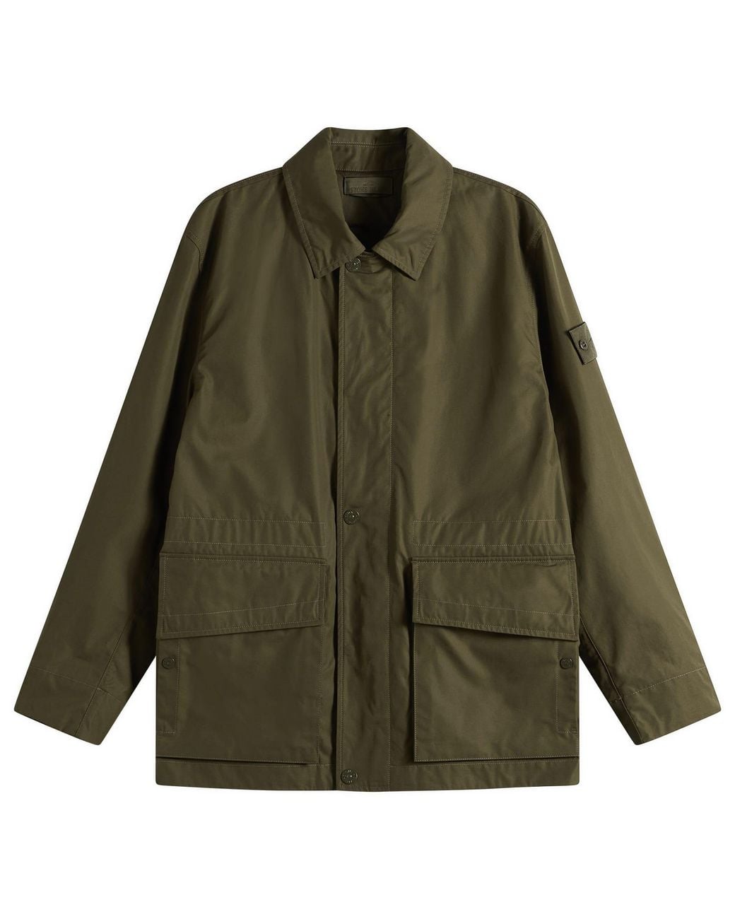 Stone Island Green Ghost All-Weather Cotton Canvas Jacket for men
