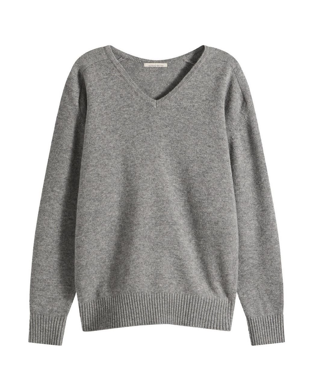 NOTHING WRITTEN Gray Carna V-Neck Pullover