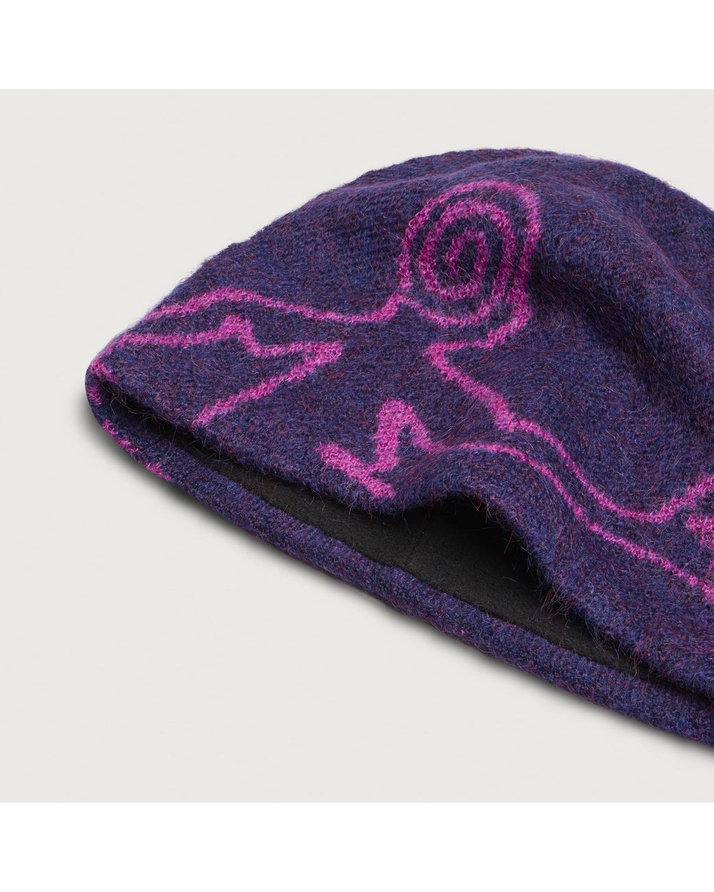 Hiking Patrol Purple Mascot Mohair Mixed Beanie for men