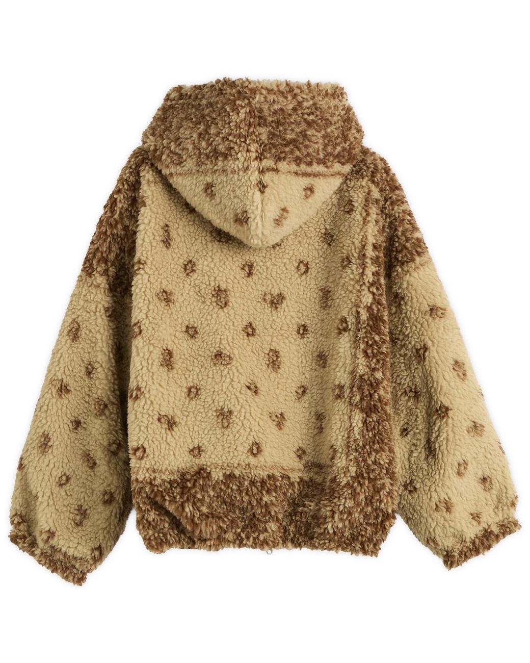 Nomarythm Textile Brown Dyg Reversible Sherpa Fleece Hoodie for men