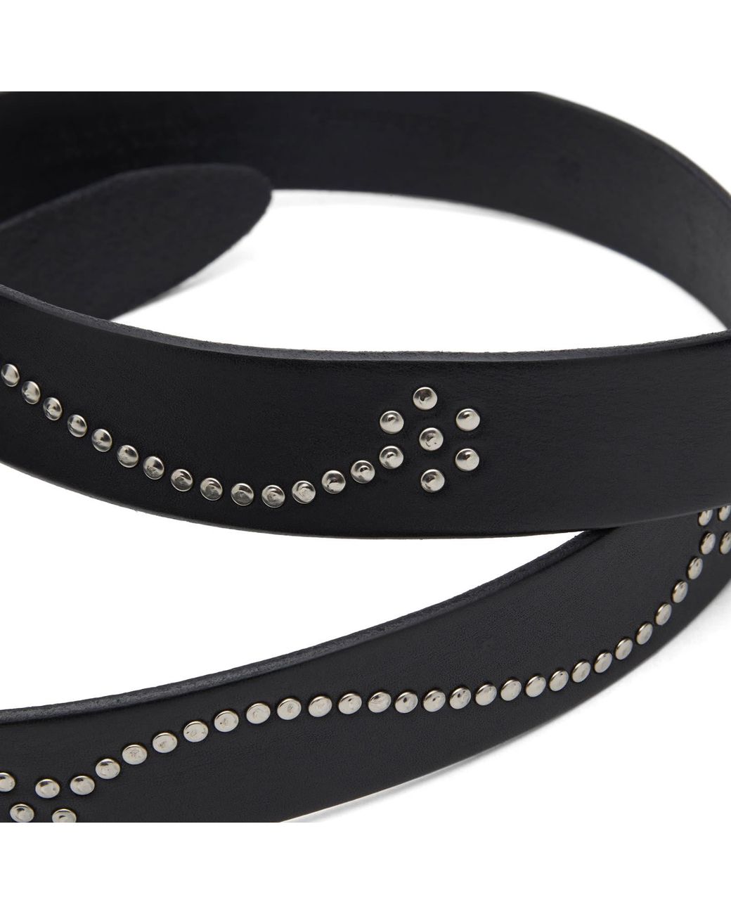 Andersons Black Andersons Narrow Stud Trimmed Leather Belt for men