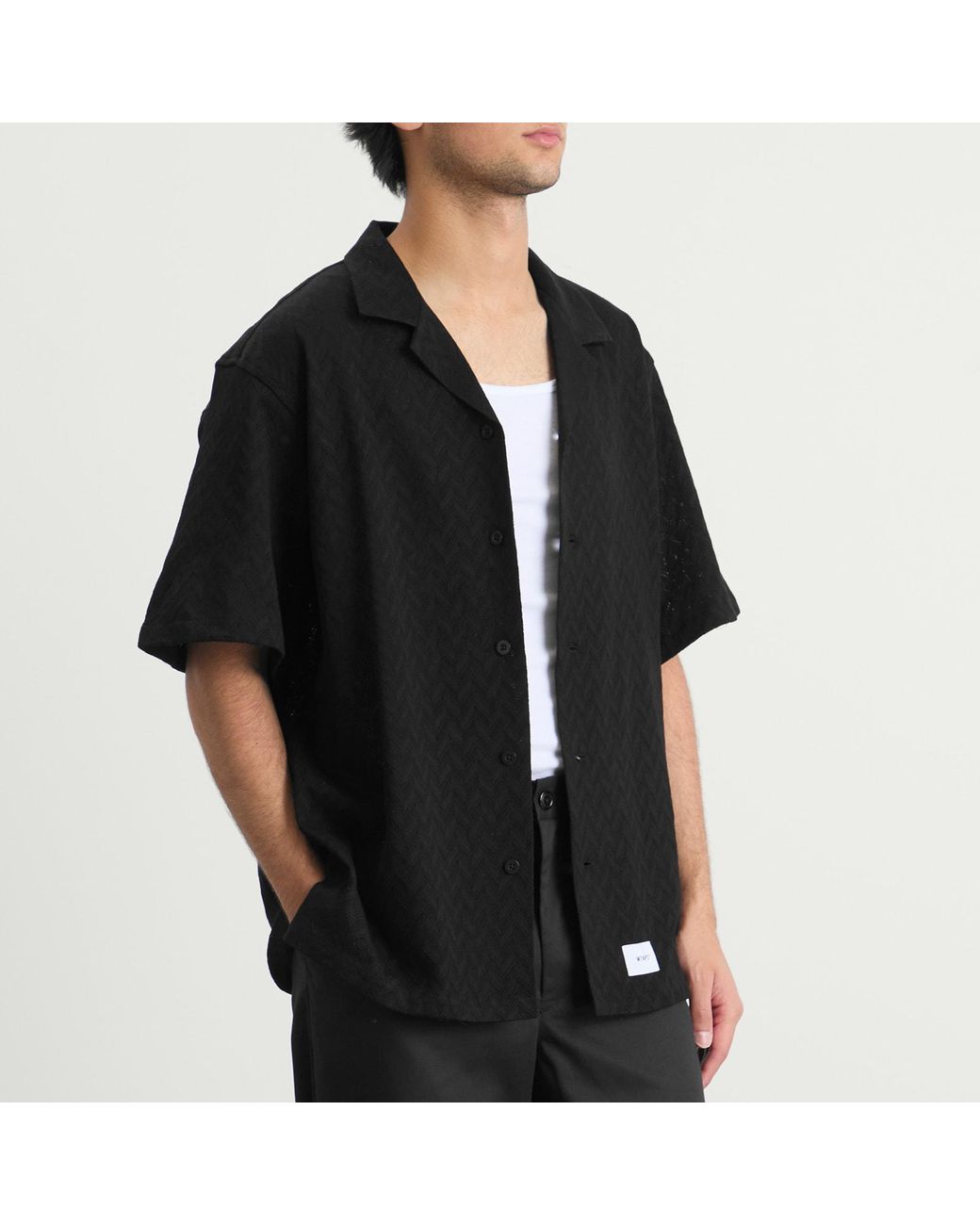 WTAPS Herringbone Textile Vacation Shirt in Black for Men | Lyst