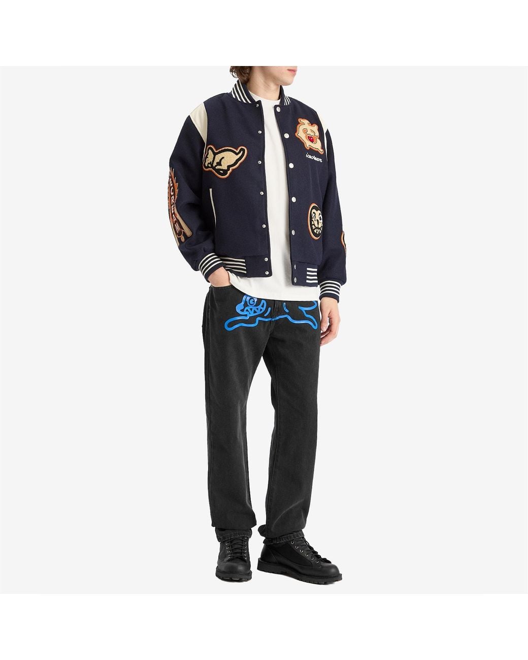 ICECREAM Blue Running Dog Straight Leg Denim Jeans for men