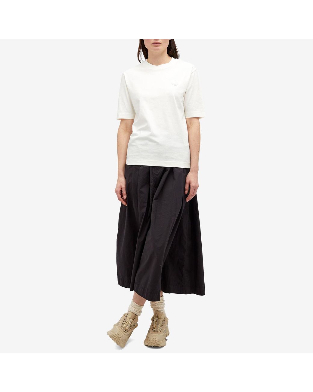 Moncler White Logo Short Sleeve T-Shirt