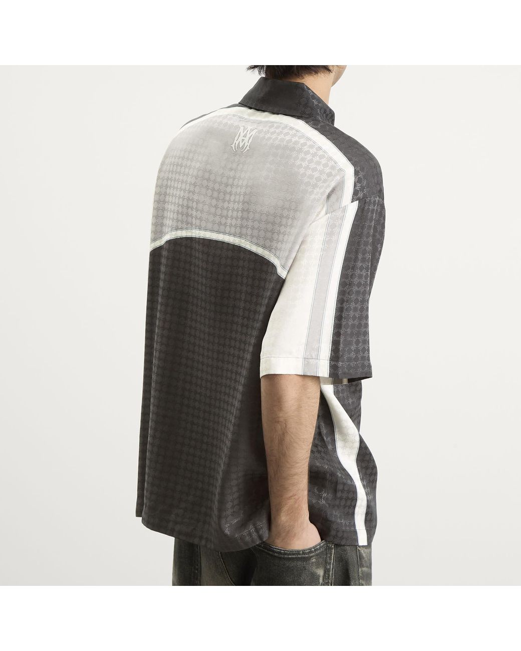 Amiri Gray Ma Quad Panel Camp Shirt for men